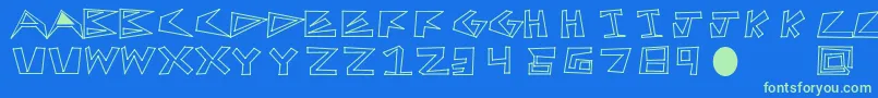 FirstTry Font – Green Fonts on Blue Background