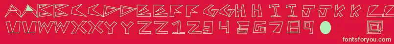 FirstTry Font – Green Fonts on Red Background