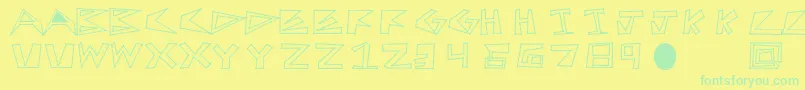 FirstTry Font – Green Fonts on Yellow Background