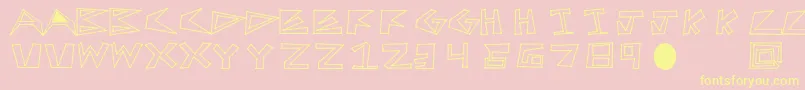FirstTry Font – Yellow Fonts on Pink Background