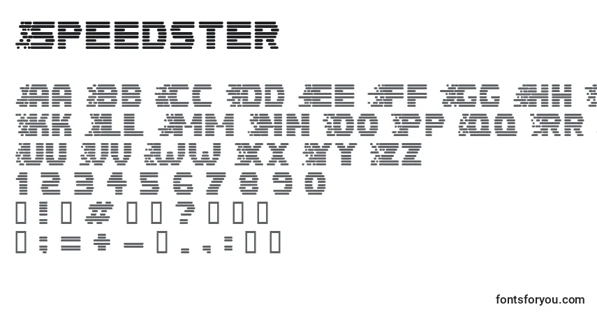 Czcionka Speedster – alfabet, cyfry, specjalne znaki
