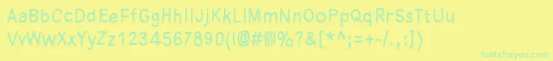 Czcionka Manamansalo – zielone czcionki na żółtym tle