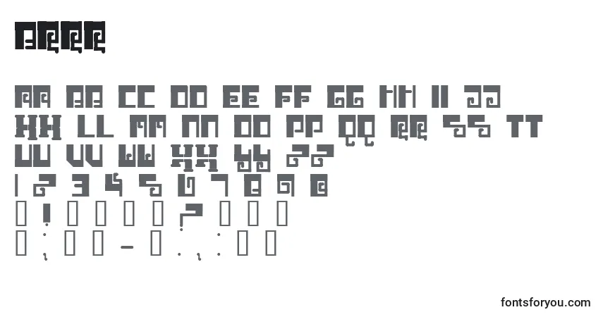 A fonte Brrr – alfabeto, números, caracteres especiais