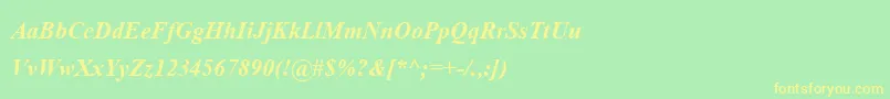 AngsanaNewBoldItalic Font – Yellow Fonts on Green Background