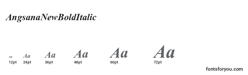 Größen der Schriftart AngsanaNewBoldItalic