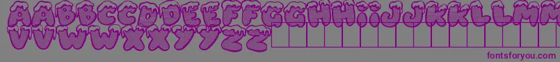 フォントXmasDad – 紫色のフォント、灰色の背景