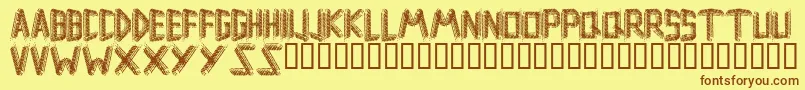 Remsporen-Schriftart – Braune Schriften auf gelbem Hintergrund