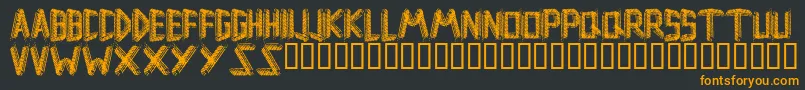Remsporen-Schriftart – Orangefarbene Schriften auf schwarzem Hintergrund