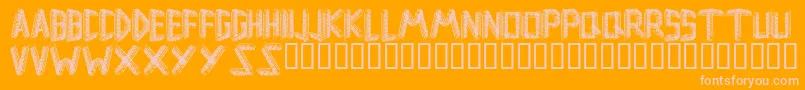 Remsporen-Schriftart – Rosa Schriften auf orangefarbenem Hintergrund