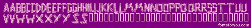 Remsporen-Schriftart – Rosa Schriften auf violettem Hintergrund