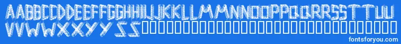 Czcionka Remsporen – białe czcionki na niebieskim tle