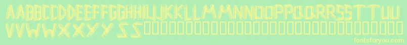 Remsporen Font – Yellow Fonts on Green Background