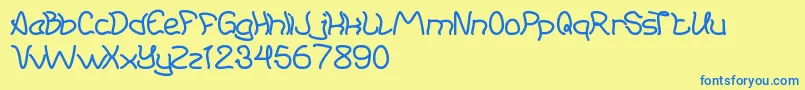 YoungAndFree Font – Blue Fonts on Yellow Background