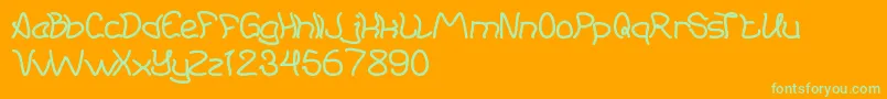 YoungAndFree Font – Green Fonts on Orange Background