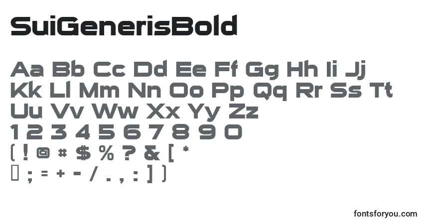 Шрифт SuiGenerisBold – алфавит, цифры, специальные символы