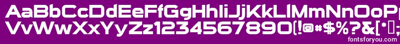 Fonte SuiGenerisBold – fontes brancas em um fundo violeta
