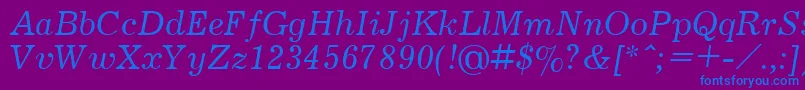 JournalItalic.001.001 Font – Blue Fonts on Purple Background