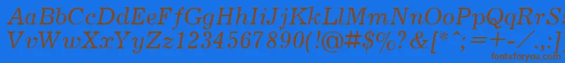 JournalItalic.001.001 Font – Brown Fonts on Blue Background