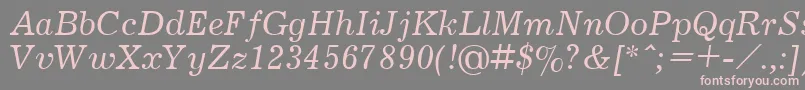 フォントJournalItalic.001.001 – 灰色の背景にピンクのフォント