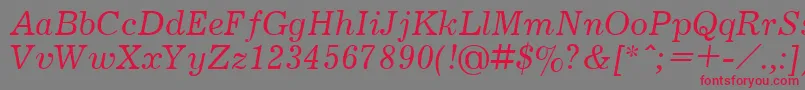 JournalItalic.001.001 Font – Red Fonts on Gray Background
