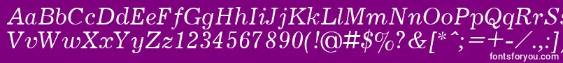 フォントJournalItalic.001.001 – 紫の背景に白い文字