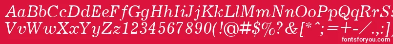 JournalItalic.001.001 Font – White Fonts on Red Background