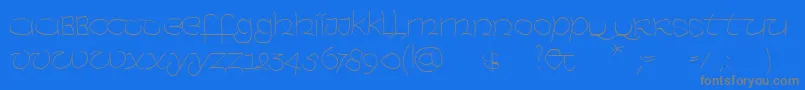 UncialexpressLight-Schriftart – Graue Schriften auf blauem Hintergrund