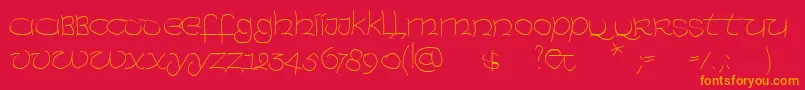 UncialexpressLight Font – Orange Fonts on Red Background