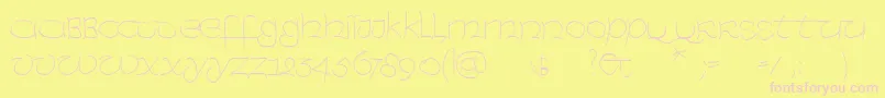 UncialexpressLight Font – Pink Fonts on Yellow Background