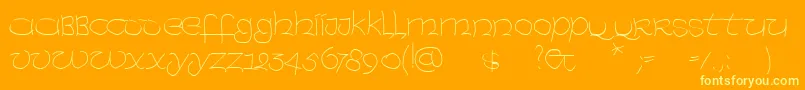 UncialexpressLight-Schriftart – Gelbe Schriften auf orangefarbenem Hintergrund