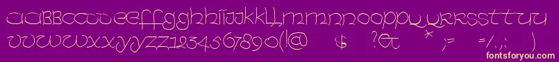 UncialexpressLight Font – Yellow Fonts on Purple Background