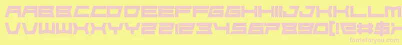 Fonte FoughtknightDie – fontes rosa em um fundo amarelo