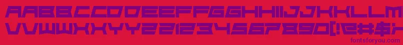 Fonte FoughtknightDie – fontes roxas em um fundo vermelho