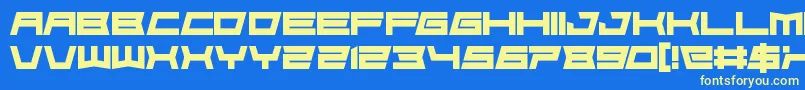 FoughtknightDie Font – Yellow Fonts on Blue Background