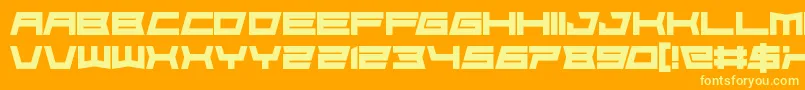 FoughtknightDie Font – Yellow Fonts on Orange Background