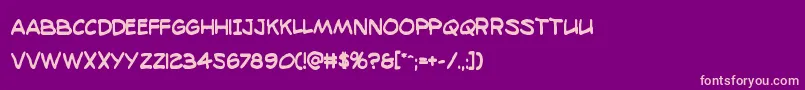 98bottlesboldcond Font – Pink Fonts on Purple Background