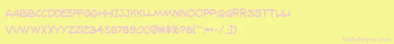 98bottlesboldcond Font – Pink Fonts on Yellow Background