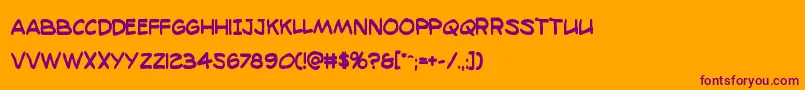 98bottlesboldcond Font – Purple Fonts on Orange Background