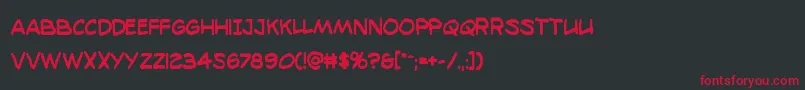 98bottlesboldcond Font – Red Fonts on Black Background