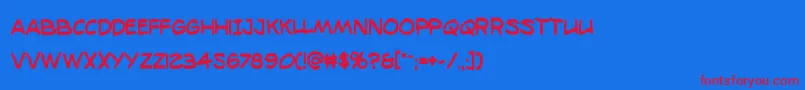 98bottlesboldcond Font – Red Fonts on Blue Background