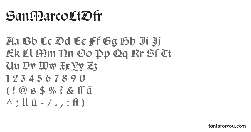 A fonte SanMarcoLtDfr – alfabeto, números, caracteres especiais