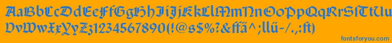 SanMarcoLtDfr-Schriftart – Blaue Schriften auf orangefarbenem Hintergrund