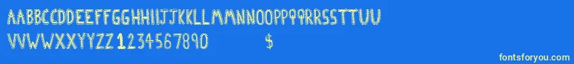 AfroHouse-Schriftart – Gelbe Schriften auf blauem Hintergrund