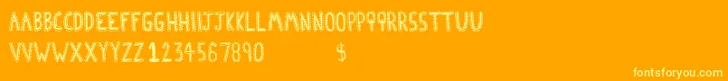 Więcej informacji o czcionce AfroHouse Czcionka AfroHouse – żółte czcionki na pomarańczowym tle