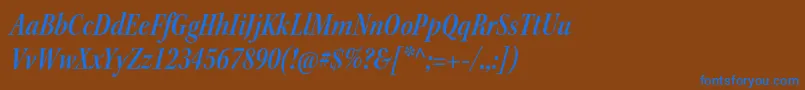 フォントKeplerstdSemiboldcnitsubh – 茶色の背景に青い文字