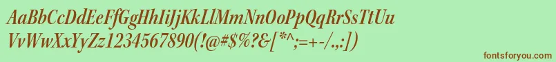 KeplerstdSemiboldcnitsubh Font – Brown Fonts on Green Background