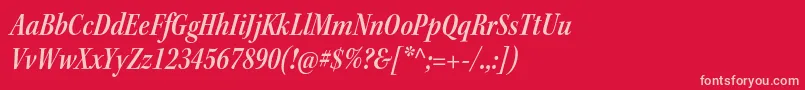 KeplerstdSemiboldcnitsubh Font – Pink Fonts on Red Background
