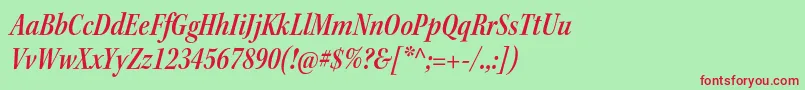 KeplerstdSemiboldcnitsubh Font – Red Fonts on Green Background