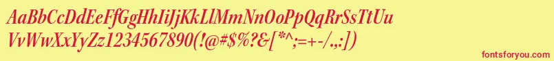 KeplerstdSemiboldcnitsubh Font – Red Fonts on Yellow Background