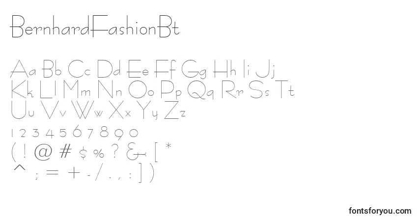 Fuente BernhardFashionBt - alfabeto, números, caracteres especiales
